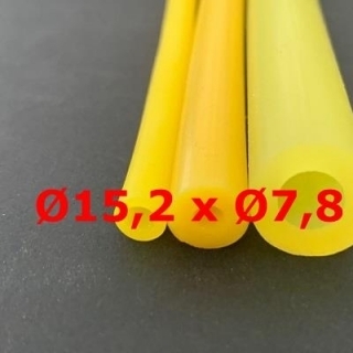 M.  TUYAU SILICONE JAUNE ALIMENTAIRE 60 SH° (±5) Øe 15,2 mm X Øi 7,8 mm 