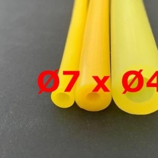 M.  TUYAU SILICONE JAUNE ALIMENTAIRE 60 SH° (±5) Øe 7 mm X Øi 4 mm 