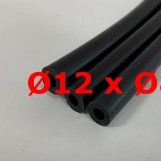 M. TUYAU SILICONE NOIR ALIMENTAIRE 60 SH° (±5) Øe 12 mm X Øi 8 mm