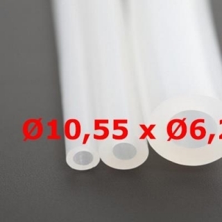 M. TUYAU SILICONE TRANSLUCIDE ALIMENTAIRE 60 SH° (±5) Øe 10,55 mm X Øi 6,25 mm