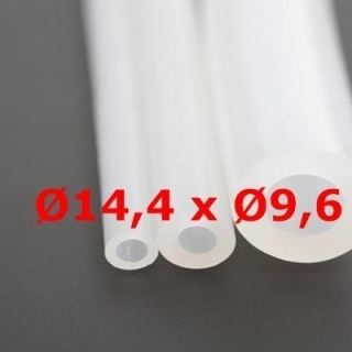 M. TUYAU SILICONE TRANSLUCIDE ALIMENTAIRE 60 SH° (±5) Øe 14,4 mm X Øi 9,6 mm