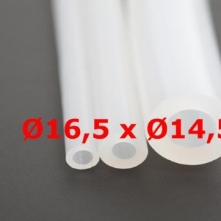 M. TUYAU SILICONE TRANSLUCIDE ALIMENTAIRE 60 SH° (±5) Øe 16,5 mm X Øi 14,5 mm