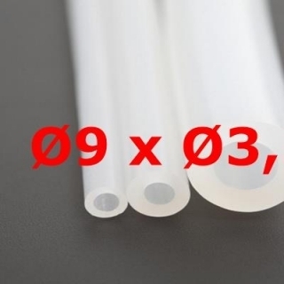 M. TUYAU SILICONE TRANSLUCIDE ALIMENTAIRE 70 SH° (±5) Øe 9 mm X Øi 3,5 mm