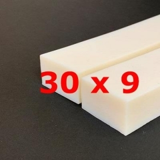 M.  WHITE SILICONE PROFILE FOOD GRADE 50 SH° (±5)   30 mm X   9 mm 