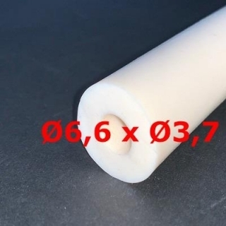 M. WHITE SILICONE TUBE FOOD GRADE 60 SH° (±5) Øe 6,6 mm X Øi 3,7 mm