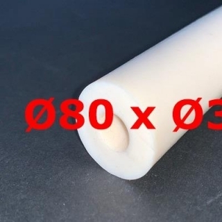 M. WHITE SILICONE TUBE FOOD GRADE 60 SH° (±5) Øe 80 mm X Øi 3 mm 