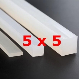 M.PROFIL SILICONE TRANSLUCIDE ALIMENTAIRE 60 SHº(±5) 5 mm x 5 mm