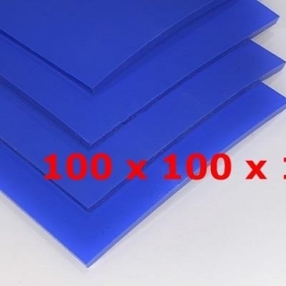 PLAQUE SILICONE BLEU ALIMENTAIRE 60 SH° (±5) 100 mm X 100 mm X 1mm (±0,2) Épaisseur