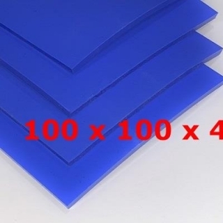 PLACA SILICONA ATOX. AZUL 60 SH° (±5) 100 mm X 100 mm X 4mm (±0,3) Espesor