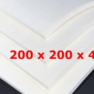 PLAQUE SILICONE BLANC ALIMENTAIRE 60 SH° (±5) 200 mm X 200 mm X 4mm (±0,3) Épaisseur