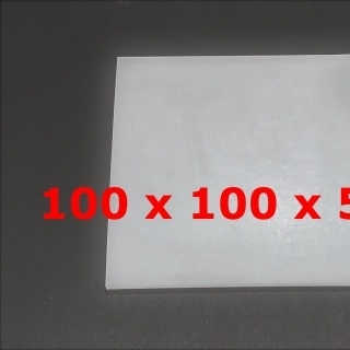 PLAQUE SILICONE TRANSLUCIDE ALIMENTAIRE 60 SH° (±5) 100 mm X 100 mm X 5mm (±0,4) Épaisseur