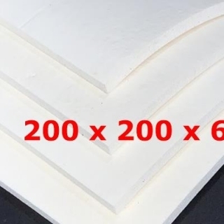 PLAQUE SILICONE BLANC CELLULAIRE 200 mm X 200 mm DENS 0,25 gr/cm³ 6 mm (± 0,5)