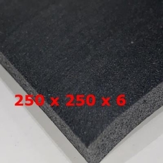 BLACK SPONGE SILICONE SHEET 250 mm X 250 mm DENS 0,25 gr/cm³ 6 mm (± 0,5)