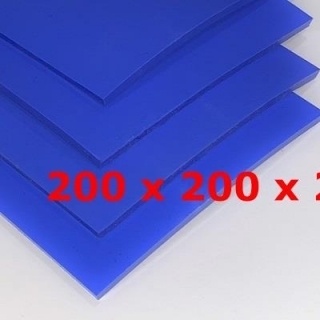 PLACA SILICONA FLUORADA AZUL 60 SH° (±5) 200 mm X 200 mm X 2 mm