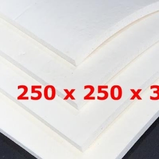 PLAQUE SILICONE BLANC CELLULAIRE FDA 250 mm X 250 mm DENS 0,39 gr/cm³ 3 mm  (± 0,5)