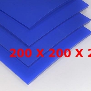 PLAQUE SILICONE BLEU ALIMENTAIRE 60 SH° (±5) 200 mm X 200 mm X 2mm (±0,3) Épaisseur