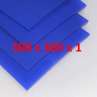 PLAQUE SILICONE BLEU ALIMENTAIRE 60 SH° (±5) 300 mm X 300 mm X 1mm (±0,2) Épaisseur
