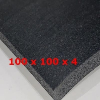 PLAQUE SILICONE NOIR CELLULAIRE 100 mm X 100 mm DENS 0,25 gr/cm³ 4 mm (± 0,5)