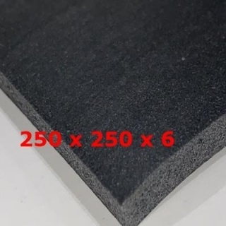 PLAQUE SILICONE NOIR CELLULAIRE 250 mm X 250 mm DENS 0,25 gr/cm³ 6 mm (± 0,5)