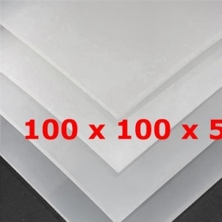 PLAQUE SILICONE TRANSLUCIDE ALIMENTAIRE 50 SH° (±5) 100 mm X 100 mm X 5mm (±0,4) Épaisseur