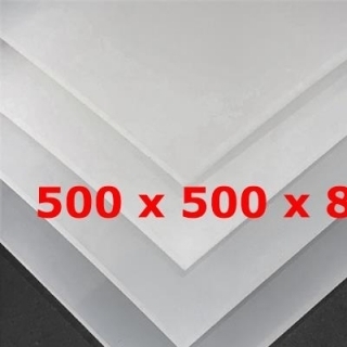 PLAQUE SILICONE TRANSLUCIDE ALIMENTAIRE 60 SH° (±5) 500 mm X 500 mm X 8 mm (±0,4) Épaisseur