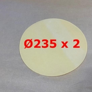 TRANSLUCENT SILICONE DISC 60 SH° (±5) Øe 235 mm X 2 mm Thickness + ADHESIVE 1 FACE