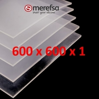 TRANSLUCENT SILICONE SHEET FOOD SAFE 60 SH° (±5) 600 mm x 600 mm x 1 (±0,2) Thickness NO TALC