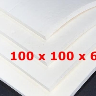 WHITE SPONGE SILICONE SHEET 100 mm X 100 mm DENS 0,25 gr/cm³ 6 mm (± 0,5)