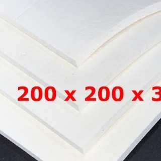 WHITE SPONGE SILICONE SHEET FDA  200 mm X 200 mm DENS 0.39 gr/cm³ 3 mm  (± 0,5)