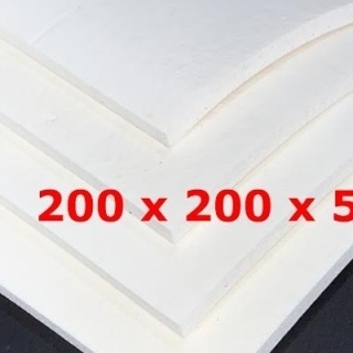 WHITE SPONGE SILICONE SHEET FDA  200 mm X 200 mm DENS 0.39 gr/cm³ 5 mm  (± 0,5)