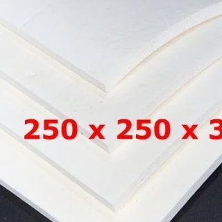 WHITE SPONGE SILICONE SHEET FDA  250 mm X 250 mm DENS 0.39 gr/cm³ 3 mm  (± 0,5)