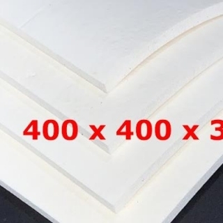 WHITE SPONGE SILICONE SHEET FDA  400 mm X 400 mm DENS 0.39 gr/cm³ 3 mm  (± 0,5)