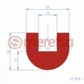 M. PERFIL SILICONA BLANCA 50 SHº (±5) 35mm (10-15-10) X 30-15mm FORMA