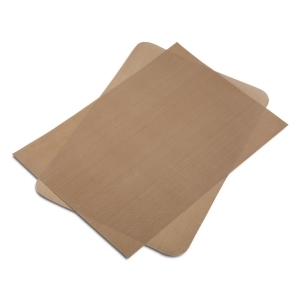 BAKING COOKING SHEET GREY BORDER-BROWN FOUND 585 mm X 385 mm. Rounded corners.