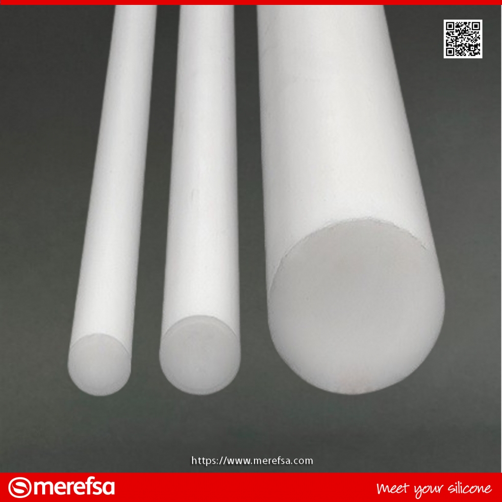 Virgin Teflon Material Sur-Seal PTFE Teflon Rod - 9/16 Diameter X 24 Length Virgin Material 9/16 Diameter Rod